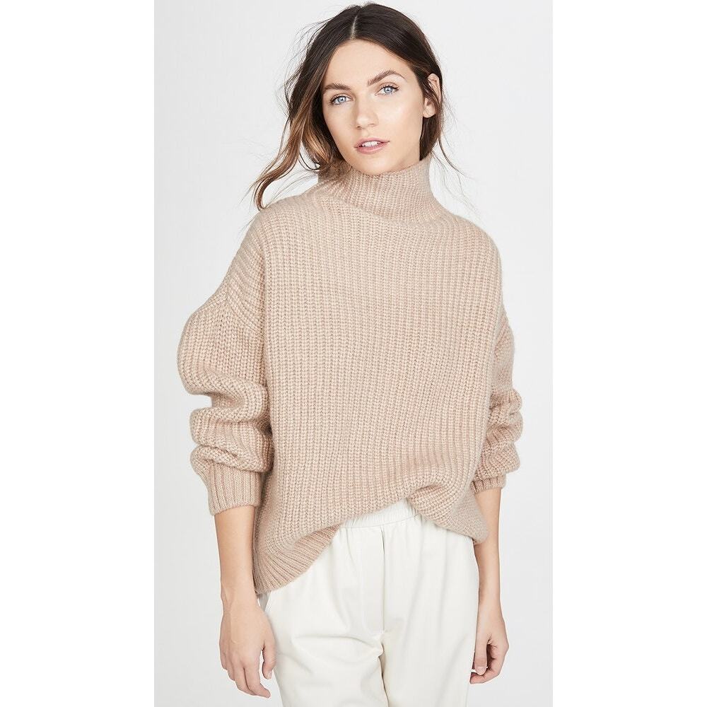 Anine Bing Sydney Jumper Tan Knit Sweater Size XS Pre-Owned Excellent